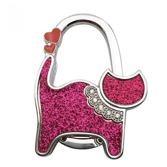 🐾 Foldable Cat Purse Hanger – Cute Bag Hook for Tables 👜