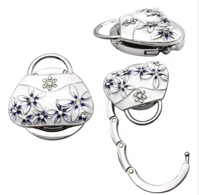 ๐ Foldable Purse-Shaped Bag Hanger โ Stylish Hook for Tables