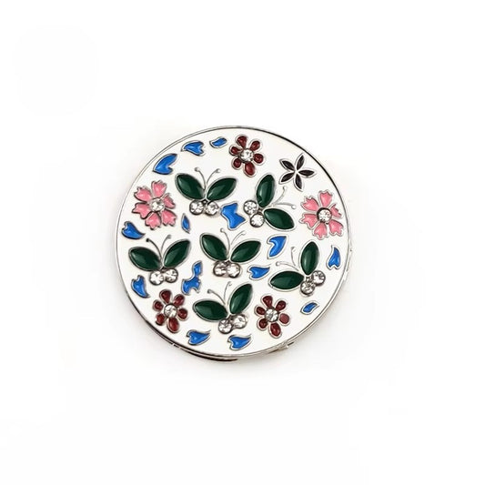 🦋🌸 Round Purse Hanger – Foldable Bag Hook with Floral & Butterfly Design